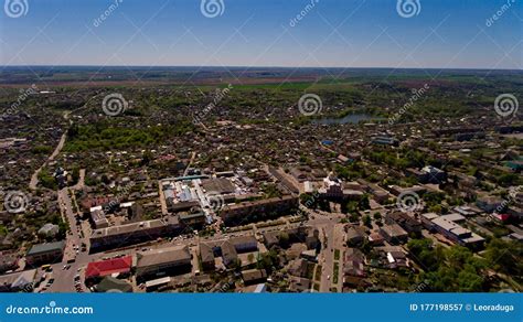 Aerial View of Typical Village in the Spring. Stock Image - Image of ...