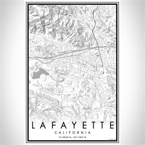 Lafayette - California Map Print in Classic — JACE Maps