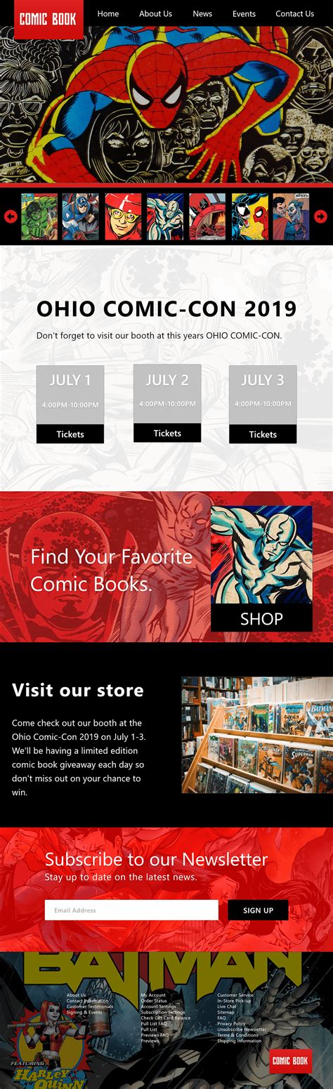 Comic Book Website Design :: Behance