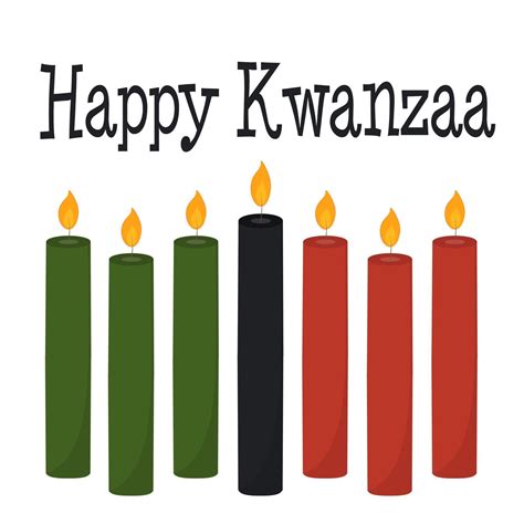 Happy Kwanzaa greeting card with 7 candles in traditional colors 3321149 Vector Art at Vecteezy