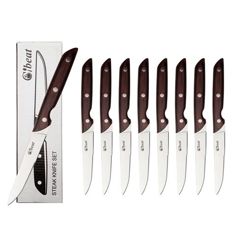 Steak Knives, 8 Pieces Steak Knife Set with Sharp Serrated Blade - Walmart.com