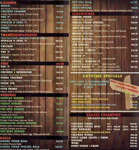 La Primo Menu, Menu for La Primo, North Beach, Durban - Zomato SA