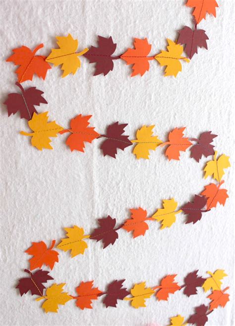 Quick Fall Leaf Garland | AllFreeHolidayCrafts.com