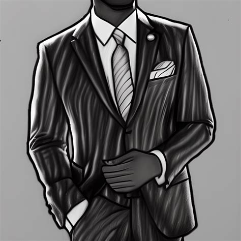 African American Men with Bead in Suit Realistic Drawing · Creative Fabrica