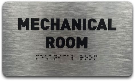 Amazon.com : Mechanical Room Sign - ADA Compliant Utility Sign, Raised Letters, Grade 2 Braille ...