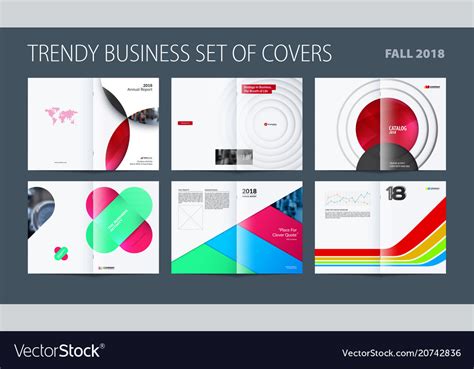 Design set abstract double-page brochure Vector Image