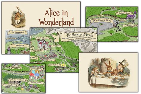 Alice in Wonderland map Large 40x80 Through the Looking | Etsy