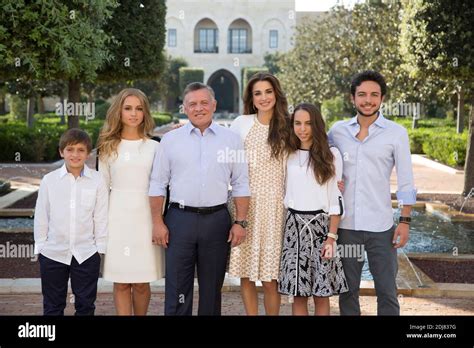 File photo - New photo of Jordan Royal Family, from L : Prince Hashem (12), Princess Iman (20 ...