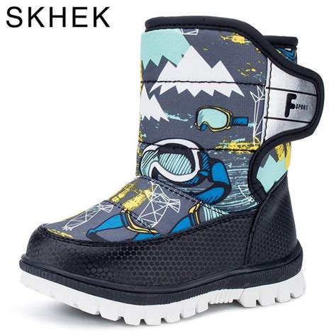 Skhek Winter Boots Waterproof Shoes Fashion Warm Toddler Footwear Boys ...