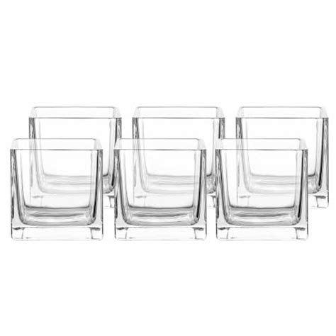 WHOLE HOUSEWARES 4 Inch Square Glass Vase Centerpiece Set (6 Pack), 4 Inch - Dillons Food Stores