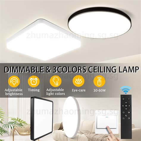 Remote Control Led Ceiling Light Dimmable Lamp 30W 36W 40W 60W 3 colors ...