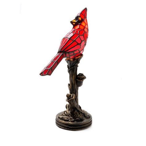 Tiffany Styled Memory Lamp - Cardinal | Stained glass lamps, Glass ...