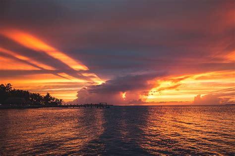 Online crop | HD wallpaper: miami, keys, key west, beach, sun, sunset, sky, clouds, water ...