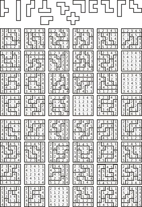 Possible 5X5 Grids Of Numbers 1 To 5 Mimicking Sudoku Puzzle Layout ...