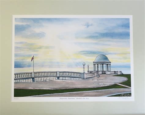 Heavenly Sunshine Bexhill Print, mounted and signed by artist