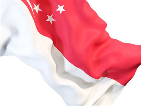 Waving flag closeup. Illustration of flag of Singapore