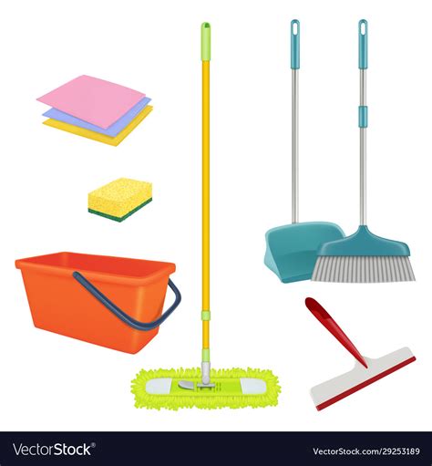 Cleaning service realistic equipment for laundry Vector Image