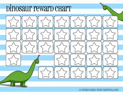 Reward Chart Printable Dinosaur - Janainataba