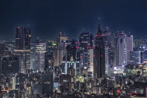 Tokyo Night View - Nishi Shinjuku Skyscrapers and NTT Docomo Tower in Yoyogi, Tokyo | Tokyo ...