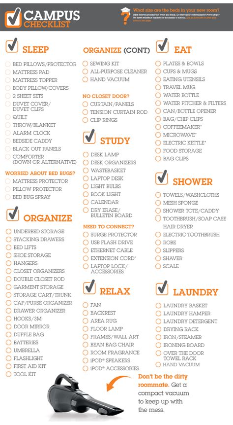 University Checklist - what to take for freshers | For more student stuff, follow iQ Student ...