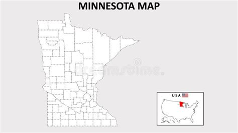 Minnesota Map. State and District Map of Minnesota Stock Vector - Illustration of nation ...