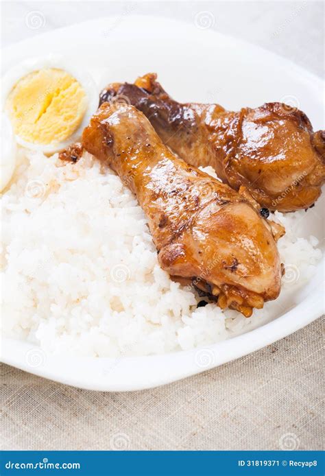 Chicken adobo with eggs stock image. Image of asia, delicious - 31819371