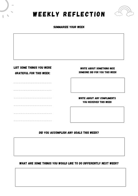 Printable Reflection Worksheet