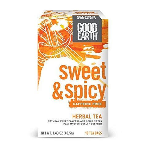 Good Earth Herbal Tea, Sweet & Spicy, Caffeine Free, 18 Count Tea Bags (Pack of 6) | Best Tea ...