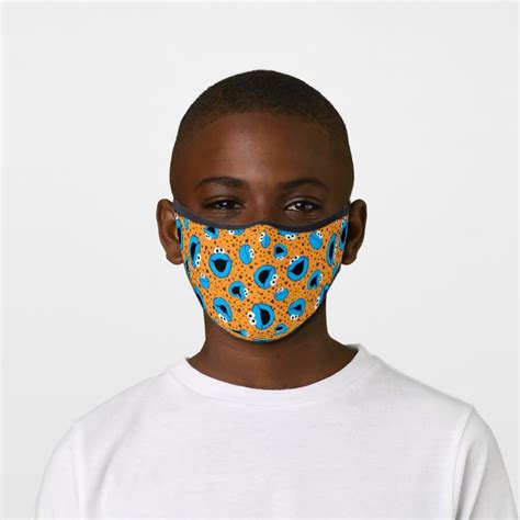 Cookie Monster on Cookie Pattern Premium Face Mask | Zazzle.com