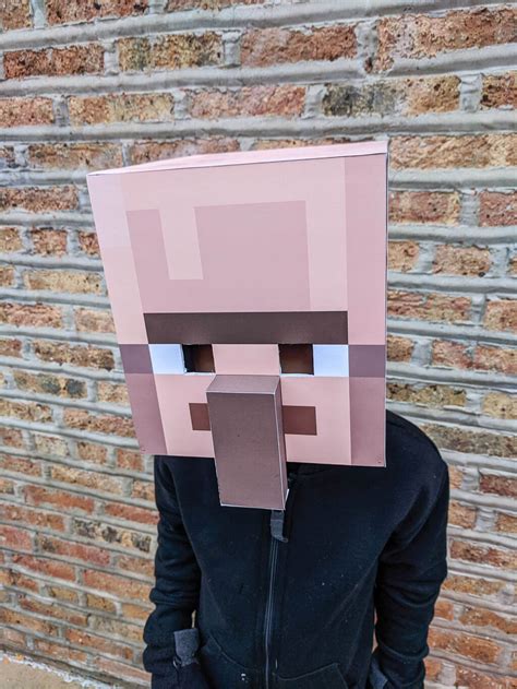 Minecraft costume head DIY: Free Villager printable for Halloween or a Minecraft party ...