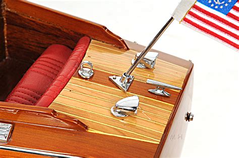 Chris Craft Runabout Wood Model 24" Classic Mahogany Speed Boat - CaptJimsCargo