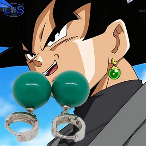 (LONSUN)Dragon Ball Son Goku And Vegeta Potara Fit the Earring Black Son Goku Zamasu Time Ring ...