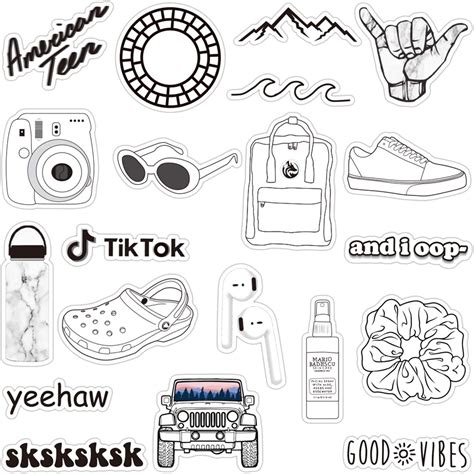 Aesthetic Printable Black And White Stickers