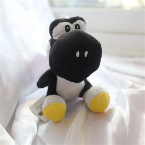 LITTLE BUDDY BLACK Yoshi 8" Plush Toy Super Mario Brother Figure ...