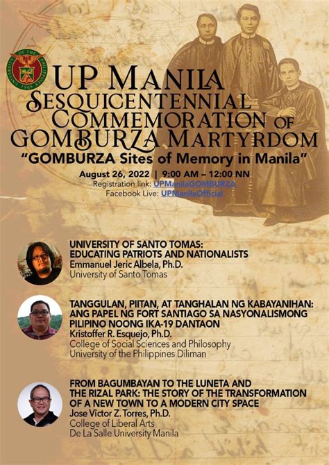 UP Manila Sesquicentennial Commemoration of the GOMBURZA Martyrdom – UP ...