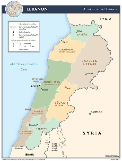 Regional Map of Lebanon - country.report