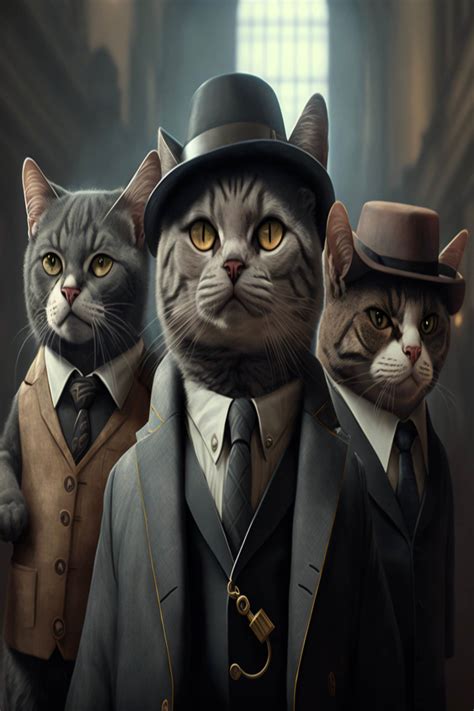 Mafioso Meow: the Fierce and Feline Mafia Cats Digital Print - Etsy