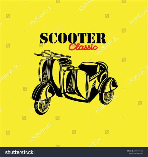 Classic Scooter Silouet Sirt Design Emblem: เวกเตอร์สต็อก (ปลอดค่าลิขสิทธิ์) 1489804445 ...