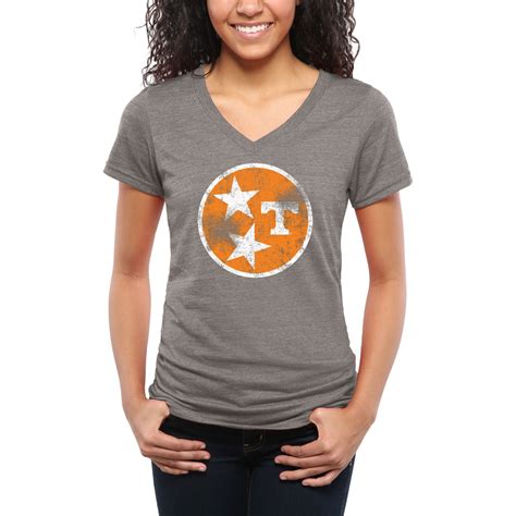 Tennessee Volunteers Women's State Flag Tri-Blend V-Neck T-Shirt - Ash - Walmart.com - Walmart.com