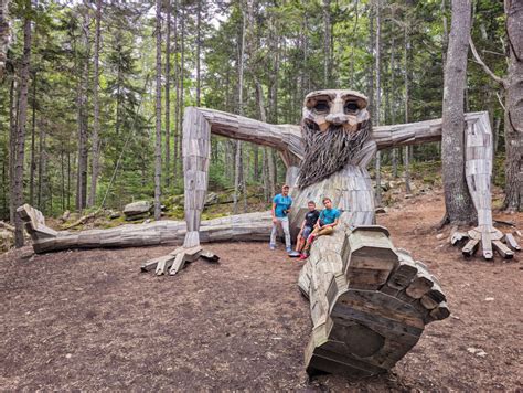 Taylor Family with Thomas Dambo Trolls at Coastal Maine Botanical Gardens Boothbay Harbor Maine ...