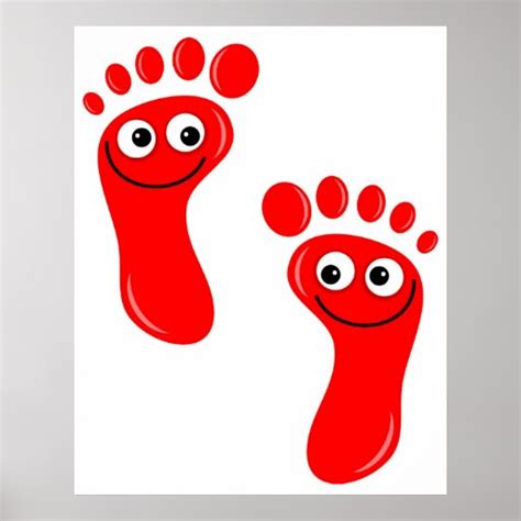 Happy Red Feet Poster | Zazzle