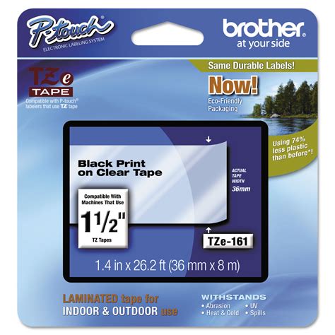 Brother P-Touch TZe Standard Adhesive Laminated Labeling Tape, 1-1/2"w ...