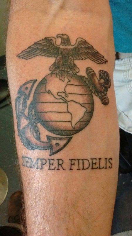 Eagle, Globe, and Anchor with Semper Fidelis tattoo | Marine tattoo, Usmc tattoo, Usa tattoo