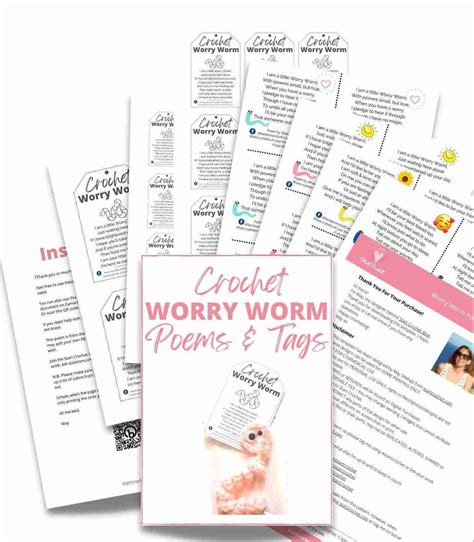 Worry Worm Poems & Tags (Editable PDF Printable) - Start Crochet