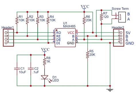 rs485 - MAX485 module, pull ups for RX and TX - Electrical Engineering ...