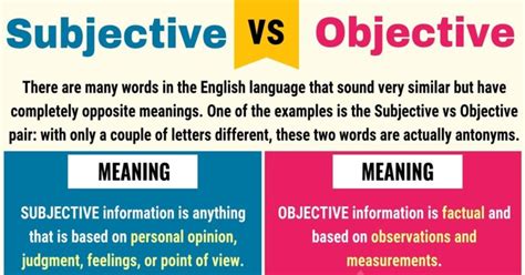 Subjective vs. Objective: Differences between Objective vs. Subjective • 7ESL