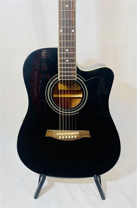 IBANEZ V70CE BK ACOUSTIC/ELECTRIC GUITAR, BLACK