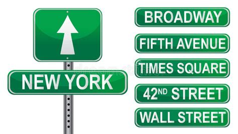 New York Street signs stock vector. Illustration of invest - 15021946