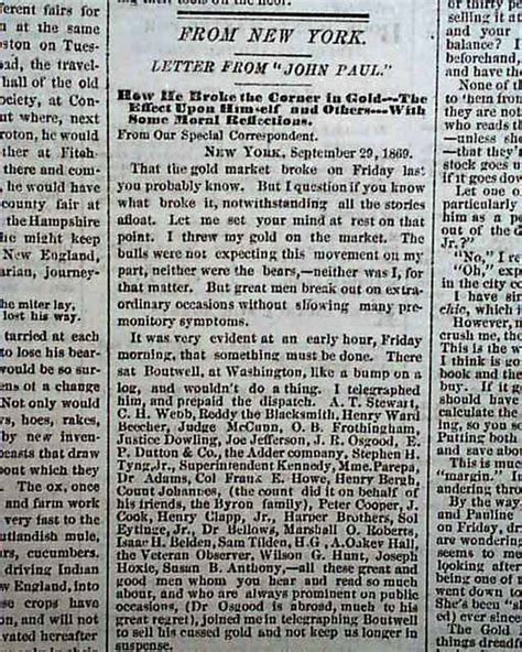 Panic on Wall Street in 1869... - RareNewspapers.com