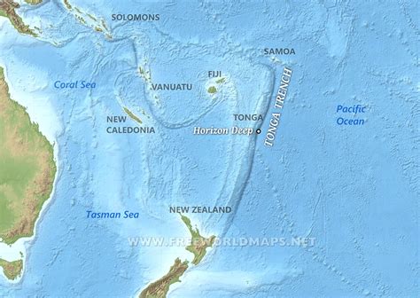 Tonga Trench map